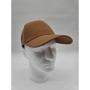Mens Baseball Cap OS Brown Excellent Structured Canvas Adjustable Unbranded